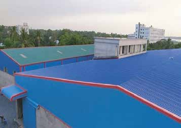 Silver Line Composite Textile Mills Ltd — Steel Shed Building (Spinning Unit) — after work, finished aerial