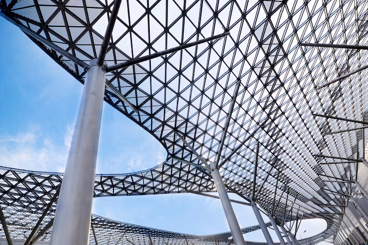 Structural steel and glass roof framing